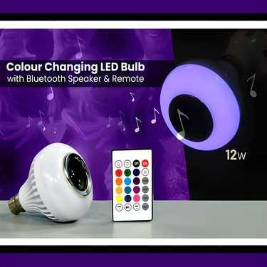 Colour Changing LED Bulb with Bluetooth Speaker & Remote - Aesthetic Electronics