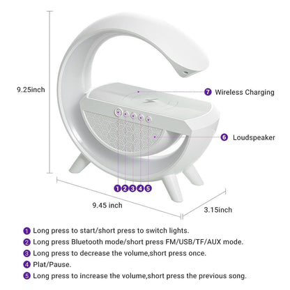 Wireless Charging Atmosphere Lamp with Bluetooth Speaker - Aesthetic Electronics