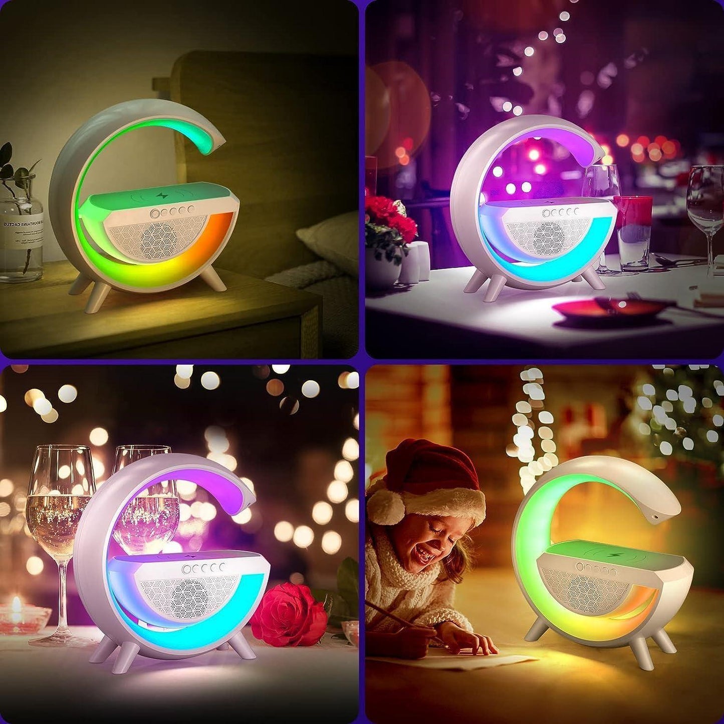 Wireless Charging Atmosphere Lamp with Bluetooth Speaker - Aesthetic Electronics