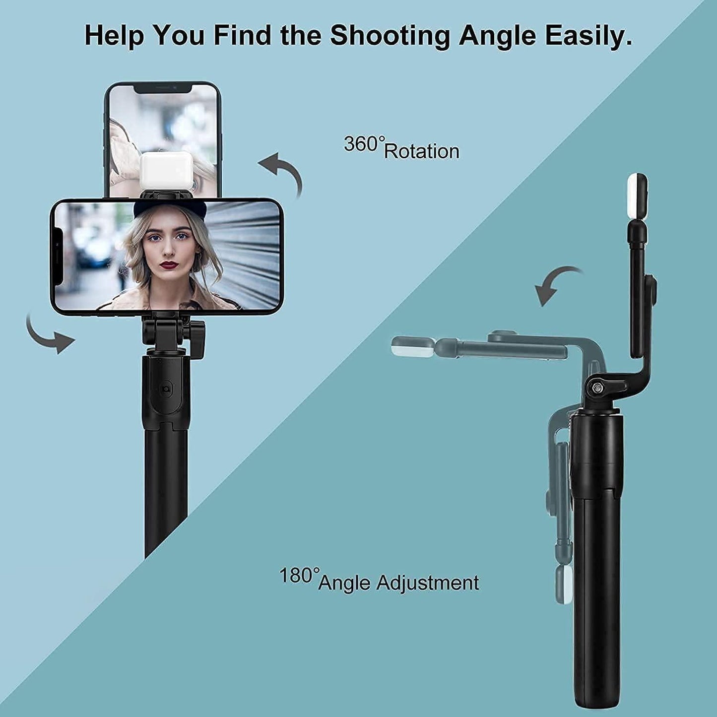 Extendable Flash 3-in-1 Selfie Stick Tripod with Bluetooth Remote - Aesthetic Electronics