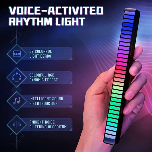 RGB Colorful Sound Control Voice Activated Light Music (Ambient LED Lamp Bar) - Aesthetic Electronics