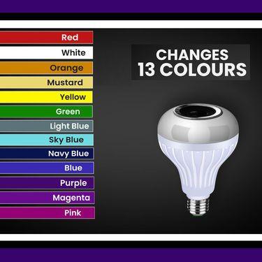 Colour Changing LED Bulb with Bluetooth Speaker & Remote - Aesthetic Electronics